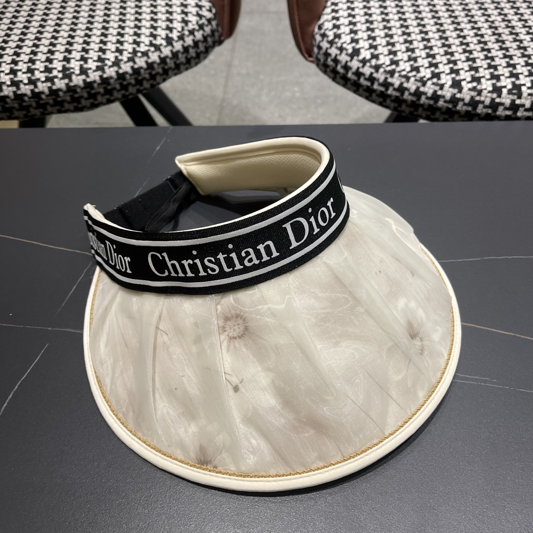  Dior 迪奥2025新款朵澜时尚国风空顶帽女新款大檐新中式防晒帽夏天遮阳防紫外线帽子