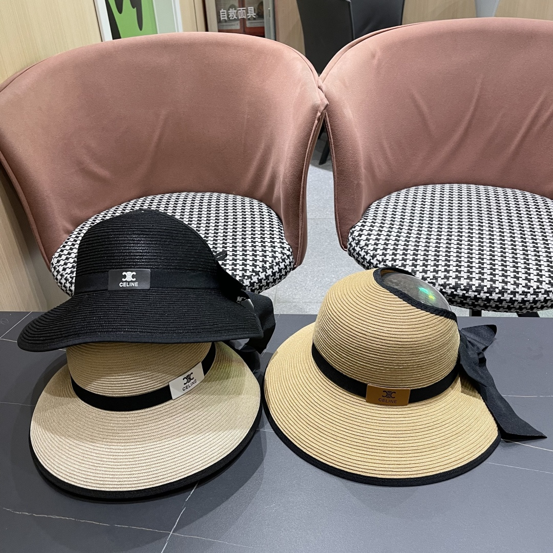  CELINE赛琳夏季大檐出游防晒遮阳草编防紫外线可折叠空顶帽
百搭时尚帽子女潮