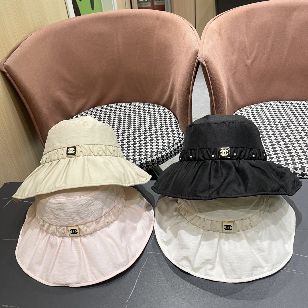  CHANEL香奈儿新品 2025新款韩版时尚百搭渔夫帽女夏季户外遮阳
褶皱透气帽防晒太阳帽