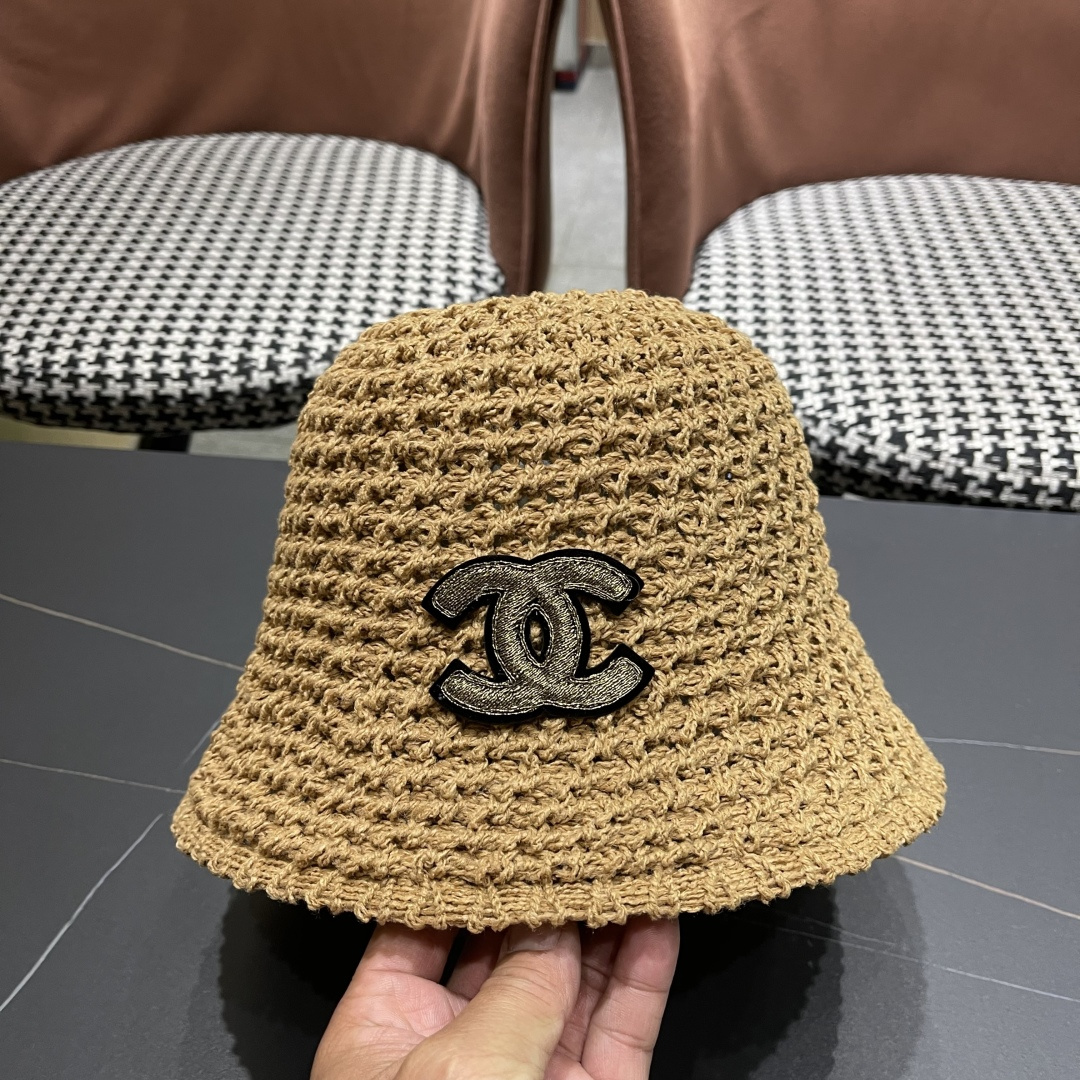  Chanel 香奈儿韩国遮脸水桶帽编织百搭短檐圆顶
品脸小时尚渔夫帽女