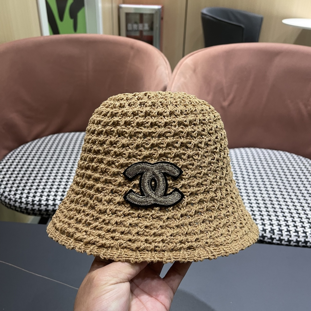  Chanel 香奈儿韩国遮脸水桶帽编织百搭短檐圆顶
品脸小时尚渔夫帽女