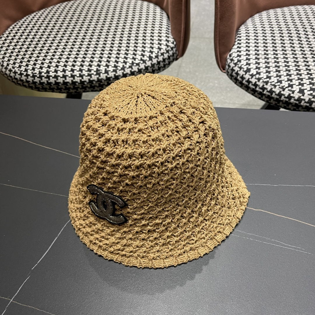  Chanel 香奈儿韩国遮脸水桶帽编织百搭短檐圆顶
品脸小时尚渔夫帽女