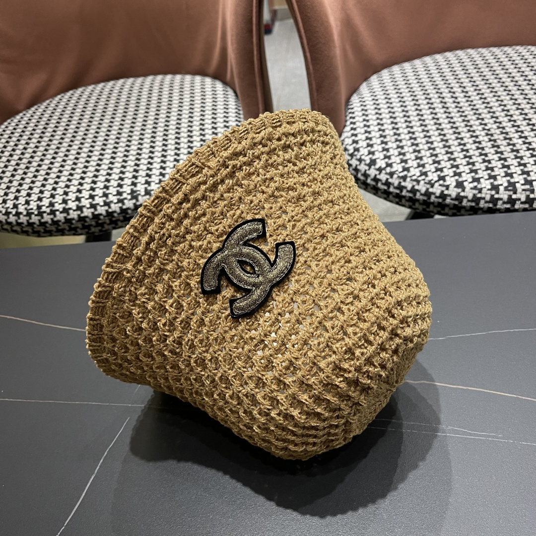  Chanel 香奈儿韩国遮脸水桶帽编织百搭短檐圆顶
品脸小时尚渔夫帽女