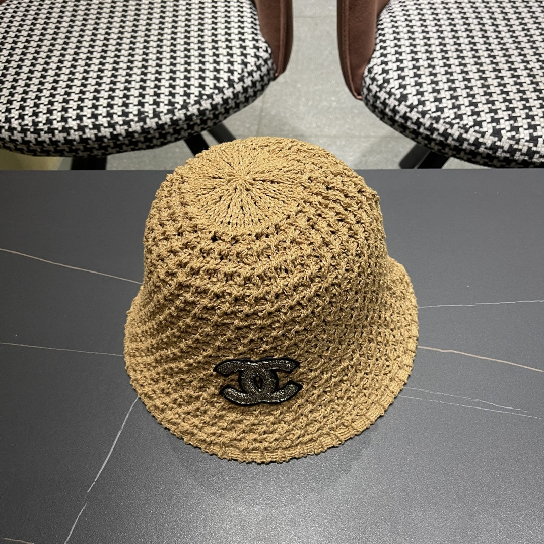  Chanel 香奈儿韩国遮脸水桶帽编织百搭短檐圆顶
品脸小时尚渔夫帽女