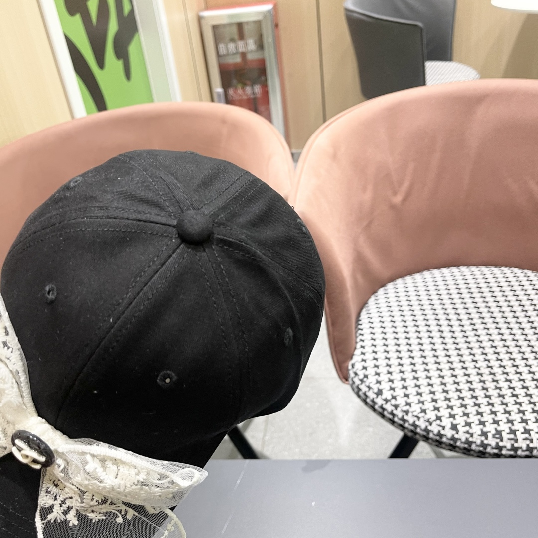  香奈儿CHANEL 百搭蕾丝蝴蝶结棒球帽子女加大
头围显脸小宽檐鸭舌帽大脸韩版