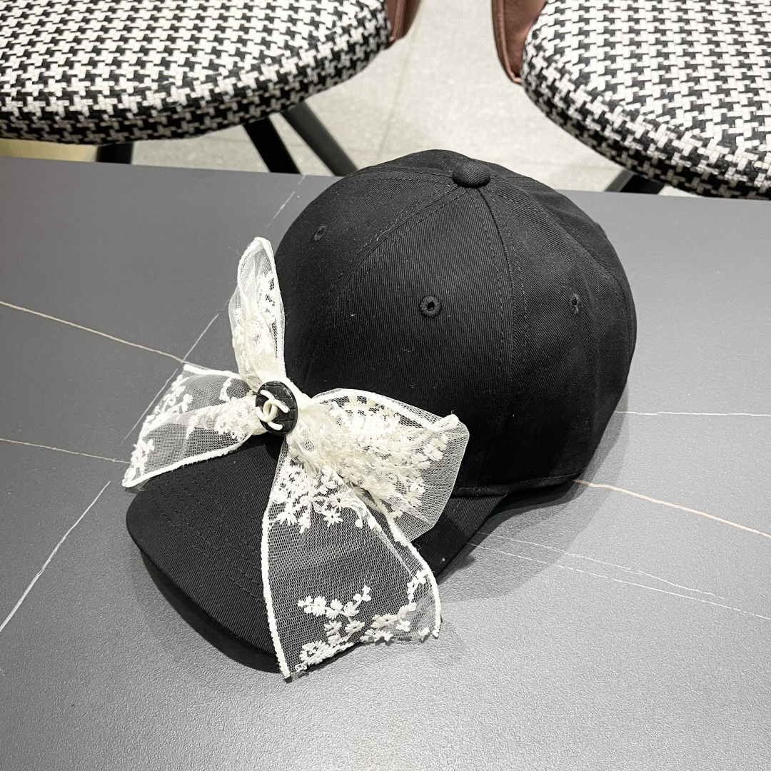  香奈儿CHANEL 百搭蕾丝蝴蝶结棒球帽子女加大
头围显脸小宽檐鸭舌帽大脸韩版