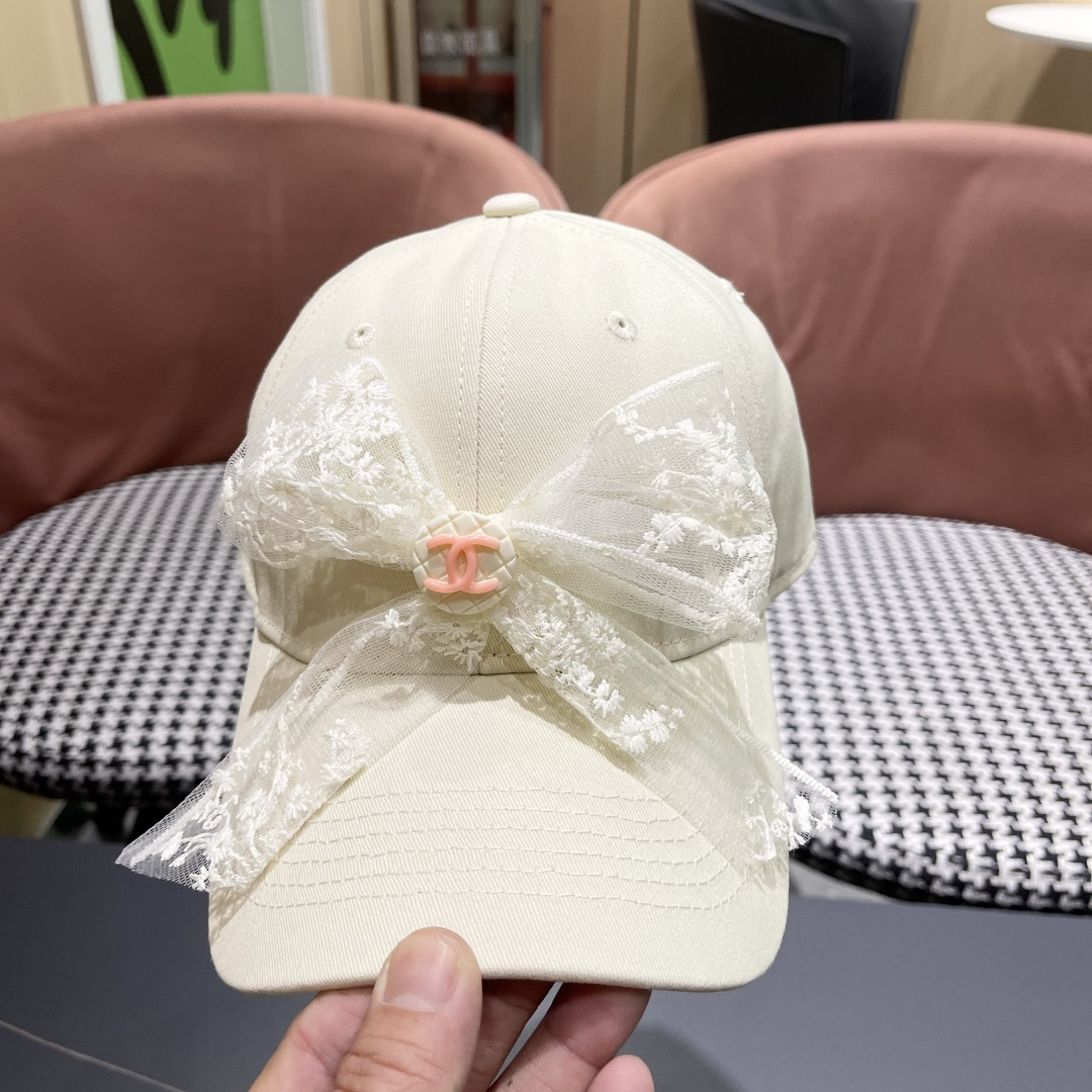  香奈儿CHANEL 百搭蕾丝蝴蝶结棒球帽子女加大
头围显脸小宽檐鸭舌帽大脸韩版