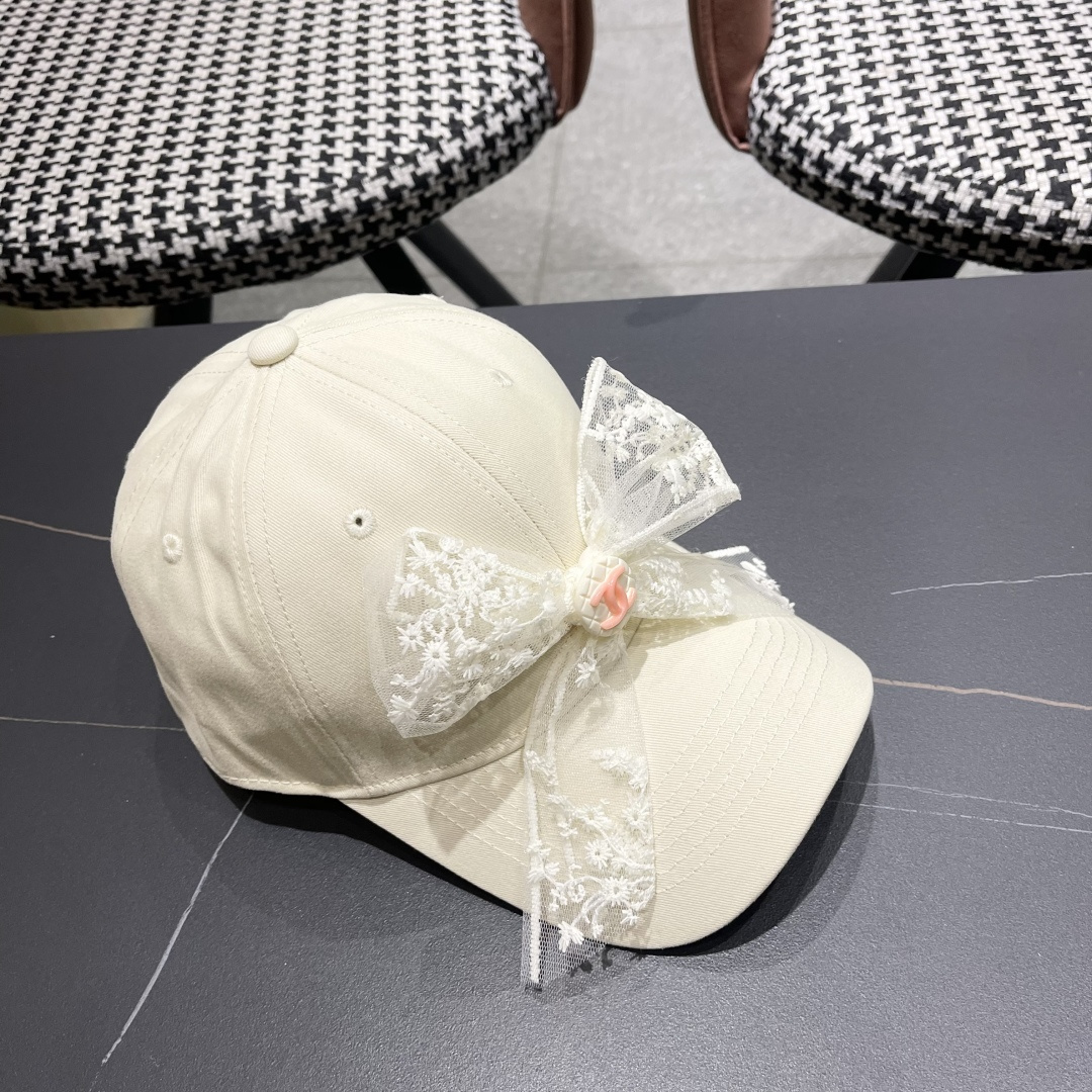  香奈儿CHANEL 百搭蕾丝蝴蝶结棒球帽子女加大
头围显脸小宽檐鸭舌帽大脸韩版