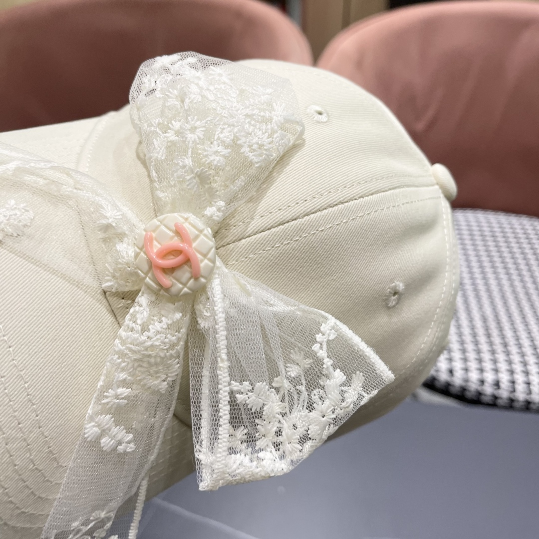  香奈儿CHANEL 百搭蕾丝蝴蝶结棒球帽子女加大
头围显脸小宽檐鸭舌帽大脸韩版