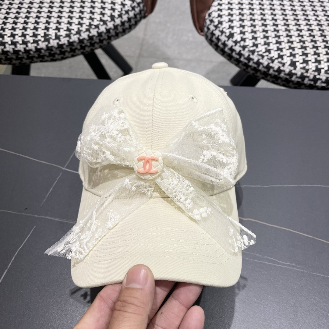  香奈儿CHANEL 百搭蕾丝蝴蝶结棒球帽子女加大
头围显脸小宽檐鸭舌帽大脸韩版