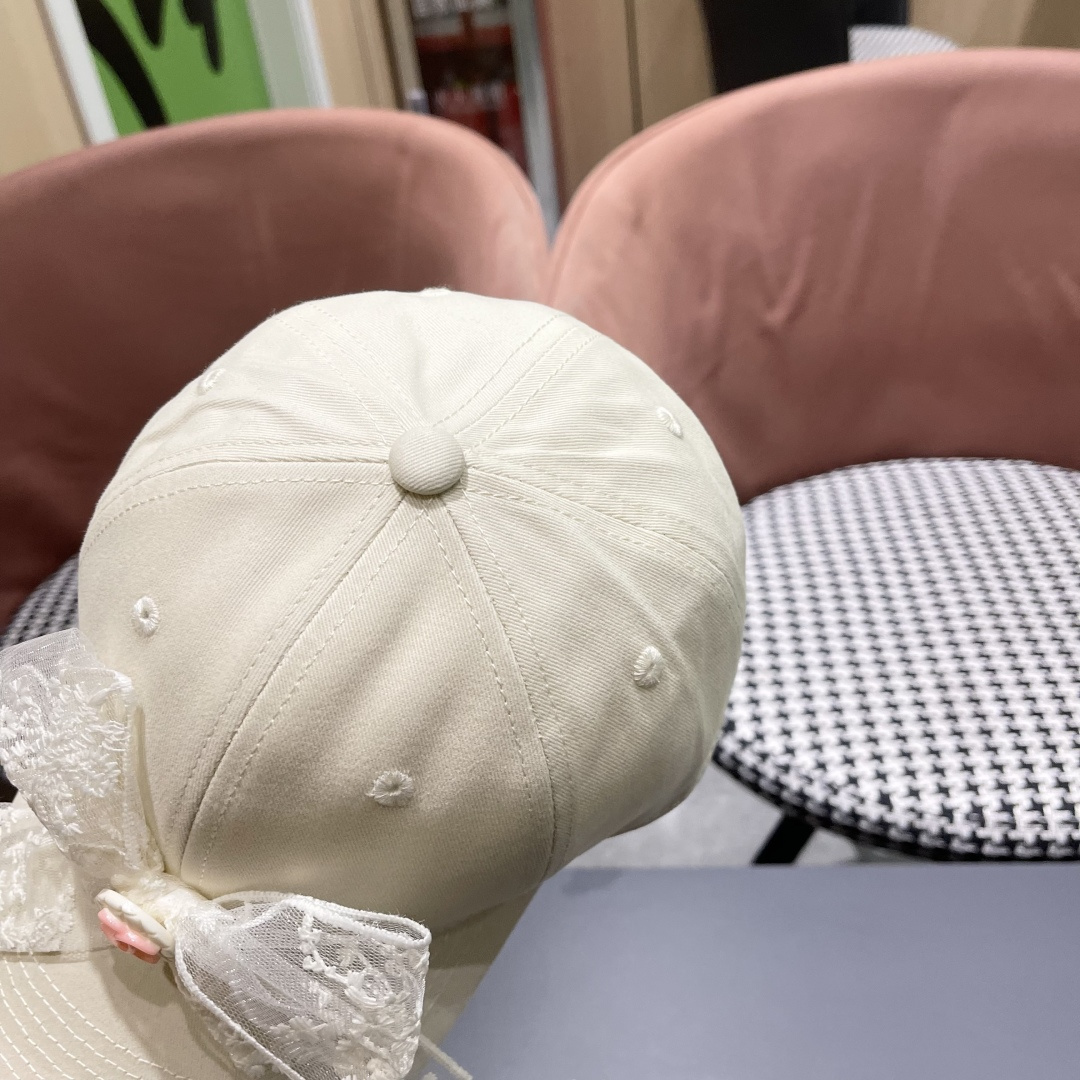  香奈儿CHANEL 百搭蕾丝蝴蝶结棒球帽子女加大
头围显脸小宽檐鸭舌帽大脸韩版