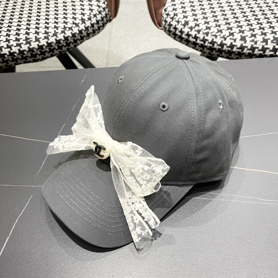  香奈儿CHANEL 百搭蕾丝蝴蝶结棒球帽子女加大
头围显脸小宽檐鸭舌帽大脸韩版