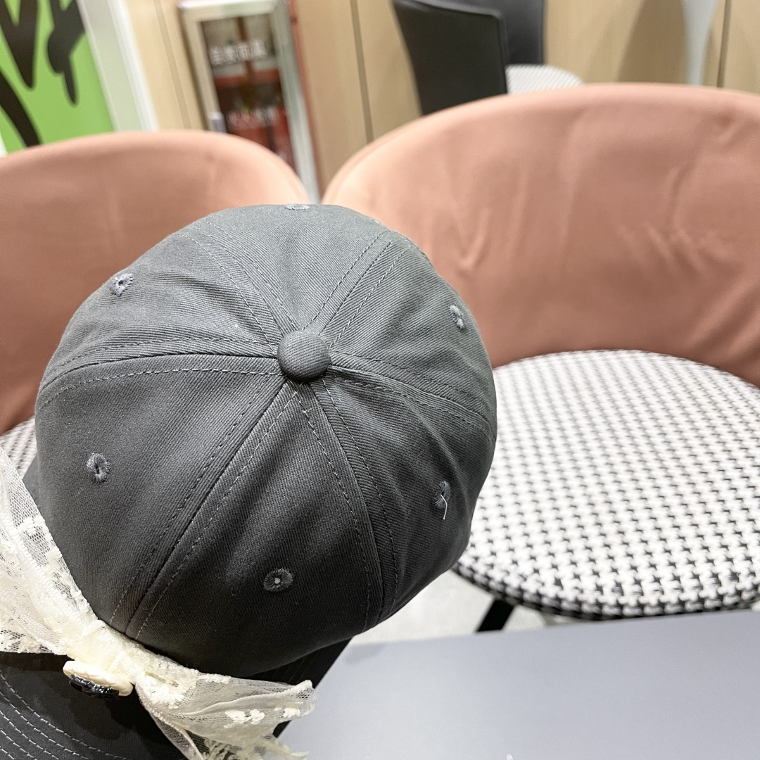  香奈儿CHANEL 百搭蕾丝蝴蝶结棒球帽子女加大
头围显脸小宽檐鸭舌帽大脸韩版