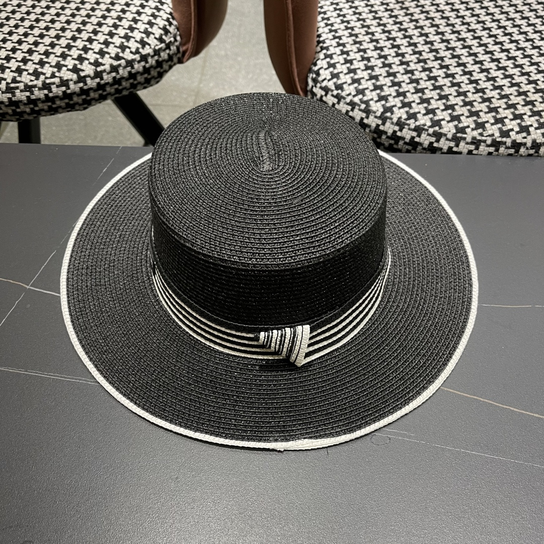  Dior迪奥新款草帽，遮阳帽，太阳帽，沙滩遮阳帽帽，拼色头围57cm