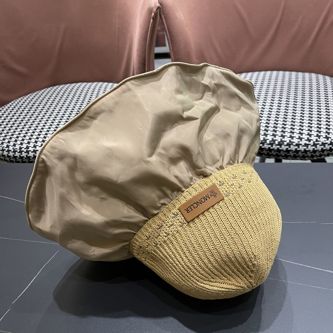  蒙口Moncler🆕日本UV黑胶防晒帽女夏季防紫外线遮阳帽大
帽檐渔夫帽遮脸太阳帽子