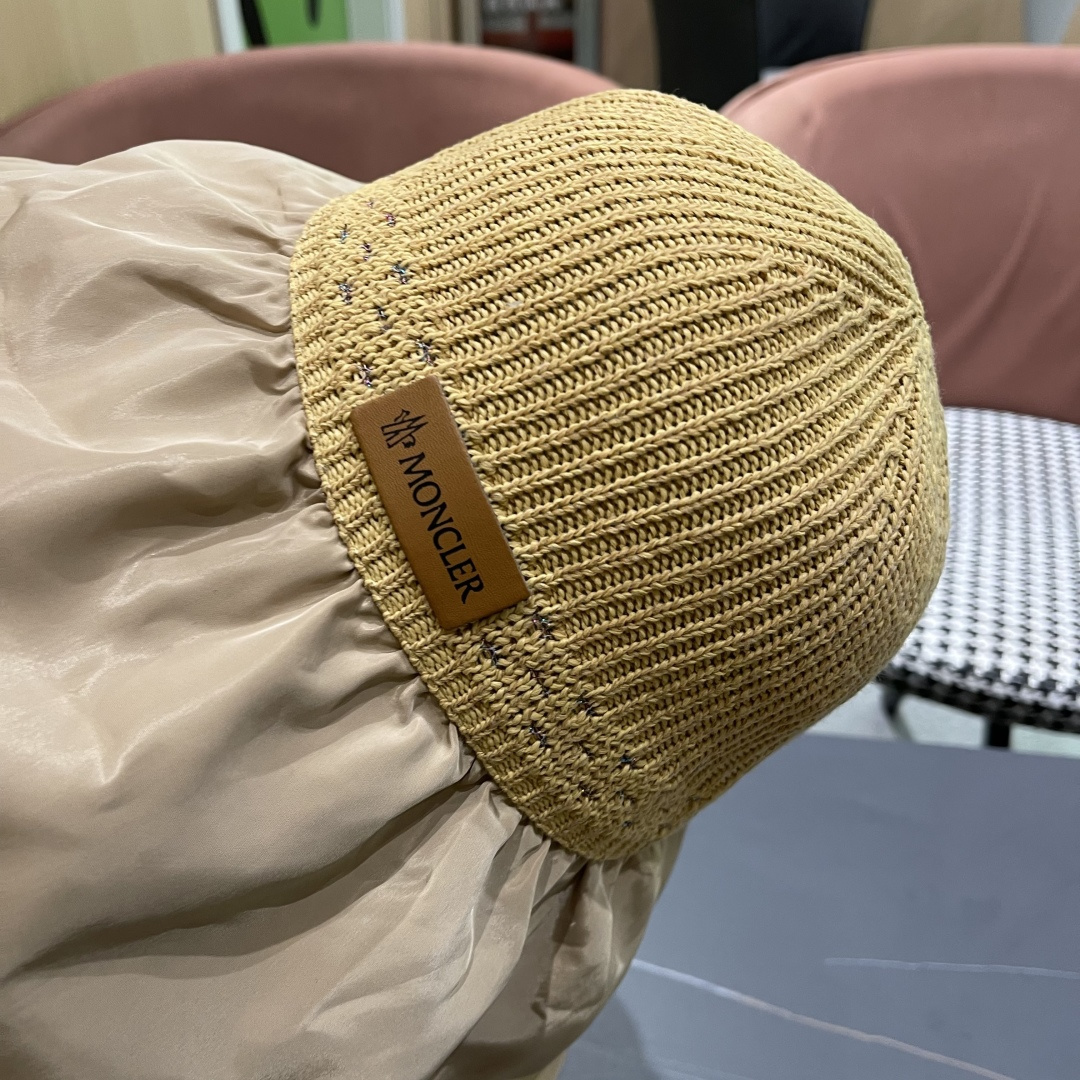  蒙口Moncler🆕日本UV黑胶防晒帽女夏季防紫外线遮阳帽大
帽檐渔夫帽遮脸太阳帽子