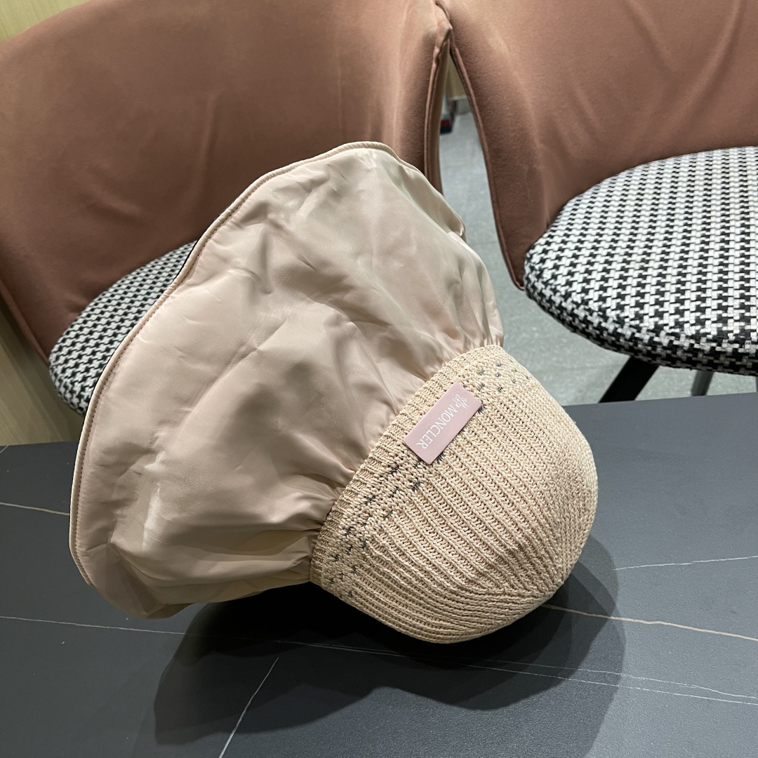  蒙口Moncler🆕日本UV黑胶防晒帽女夏季防紫外线遮阳帽大
帽檐渔夫帽遮脸太阳帽子