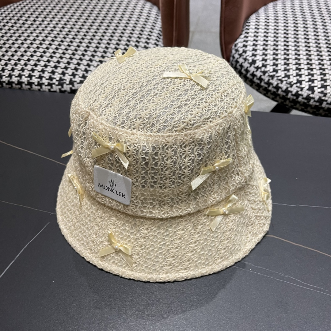 蒙口moncler甜美蝴蝶结薄款渔夫帽子女款2025新款夏季时尚
透气遮阳盆帽防晒帽