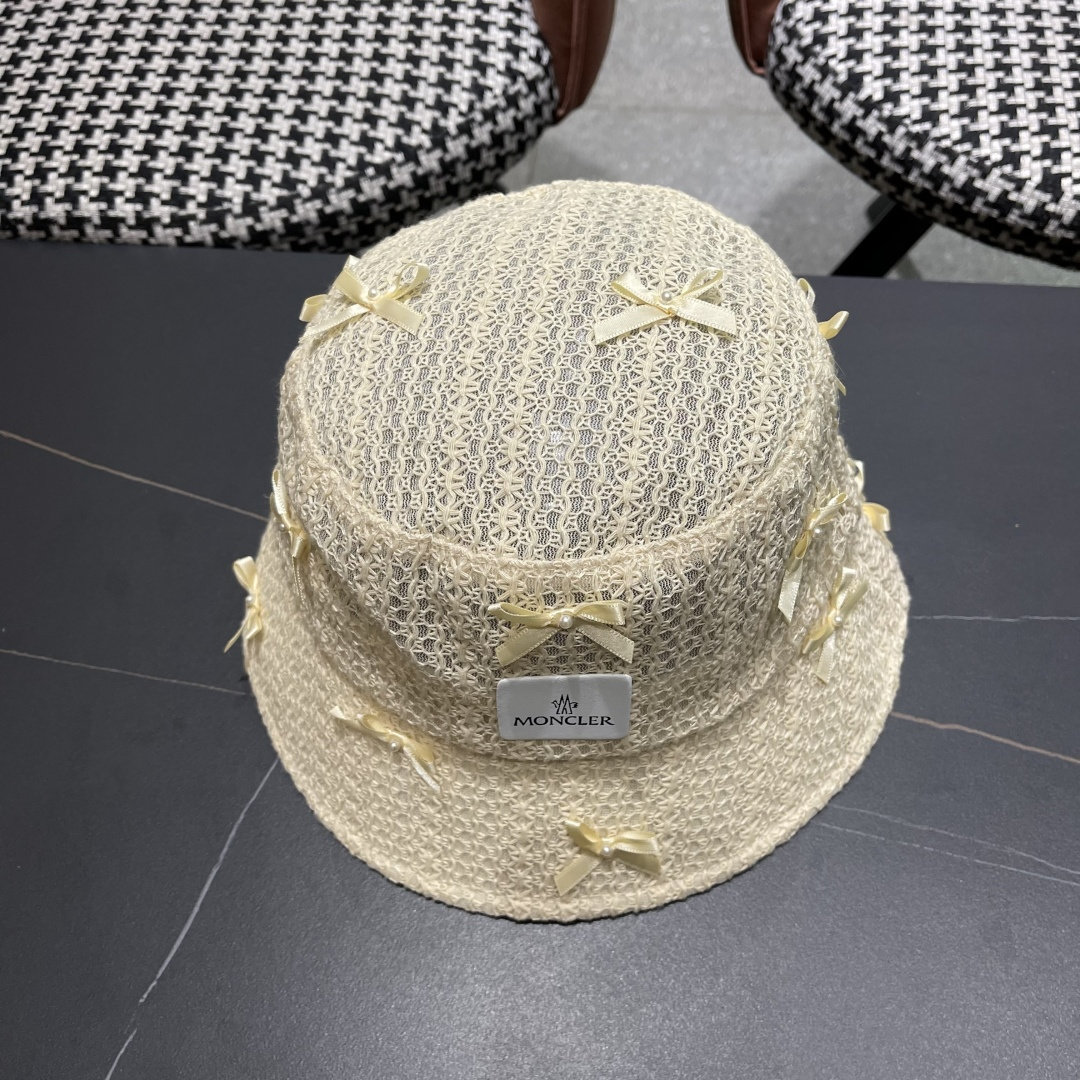  蒙口moncler甜美蝴蝶结薄款渔夫帽子女款2025新款夏季时尚
透气遮阳盆帽防晒帽