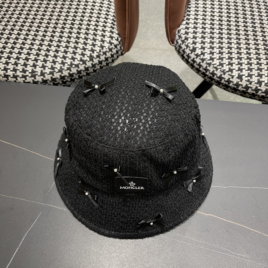  蒙口moncler甜美蝴蝶结薄款渔夫帽子女款2025新款夏季时尚
透气遮阳盆帽防晒帽