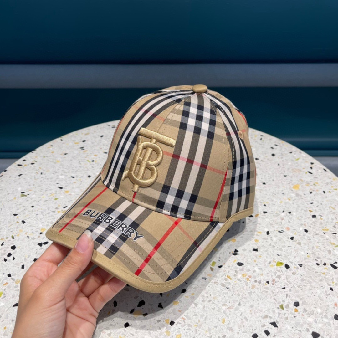 巴宝莉Burberry 官网原单刺绣棒球帽 格纹复古时尚四季搭配单品