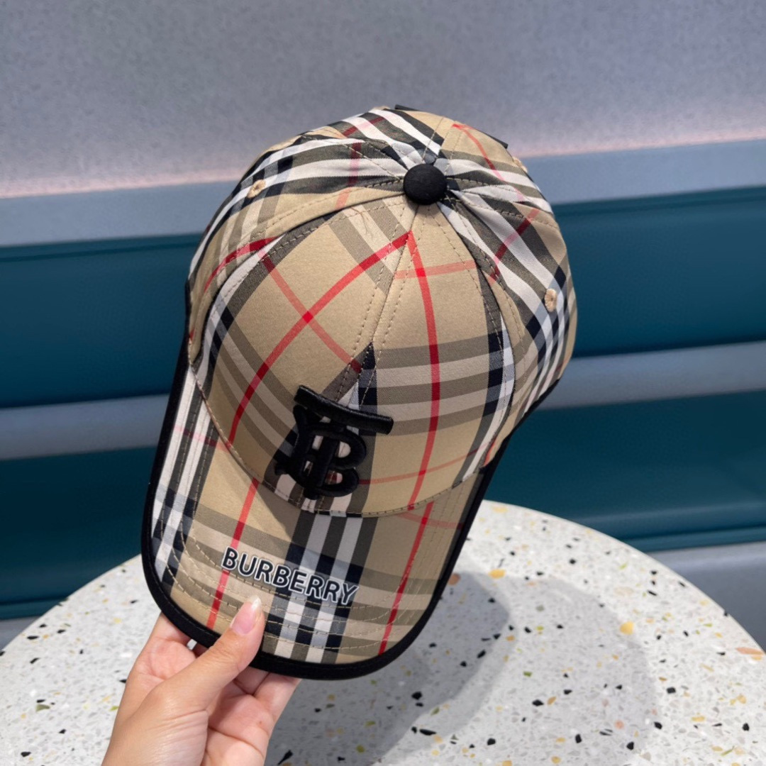 巴宝莉Burberry 官网原单刺绣棒球帽 格纹复古时尚四季搭配单品