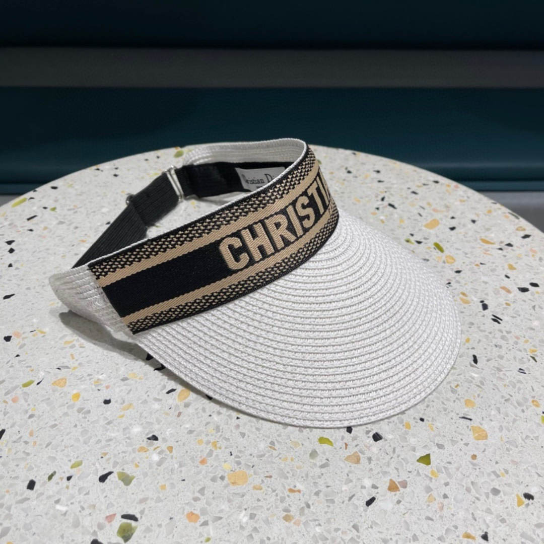  迪奥Dior 原单空顶草帽鸭舌帽，个性大牌范，重工定制，遮阳防晒帽