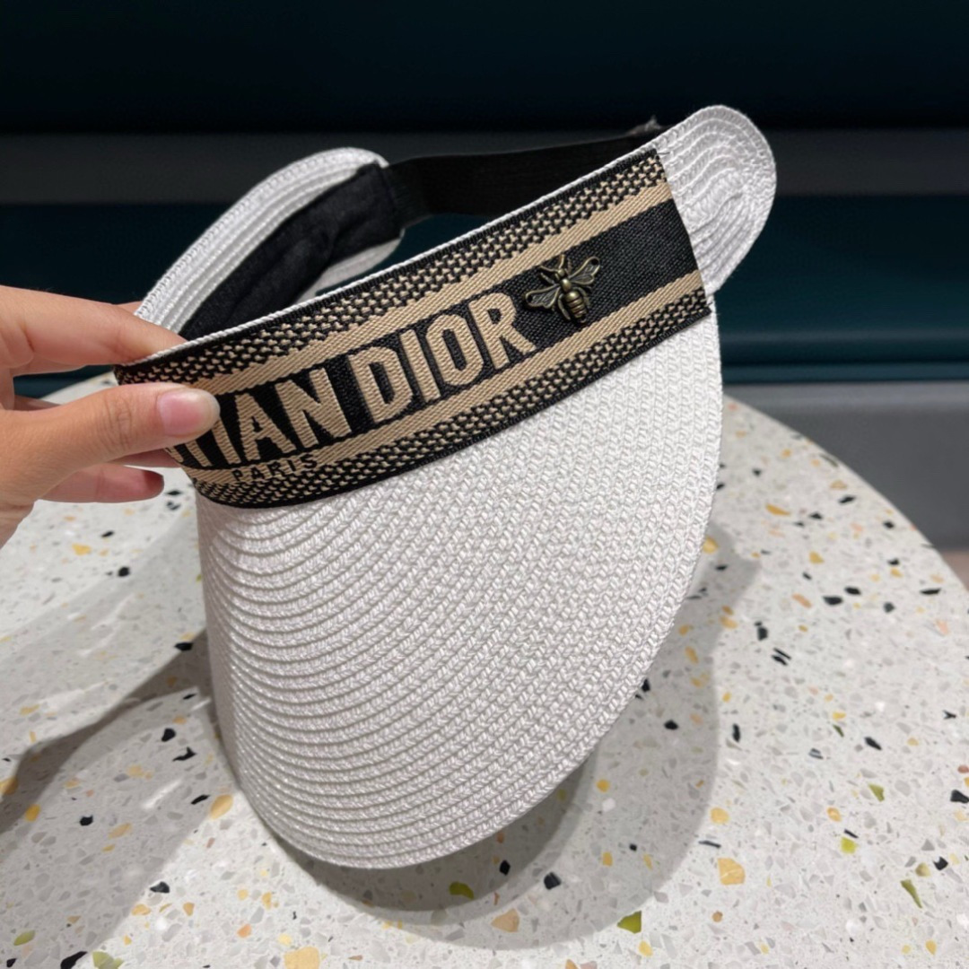  迪奥Dior 原单空顶草帽鸭舌帽，个性大牌范，重工定制，遮阳防晒帽