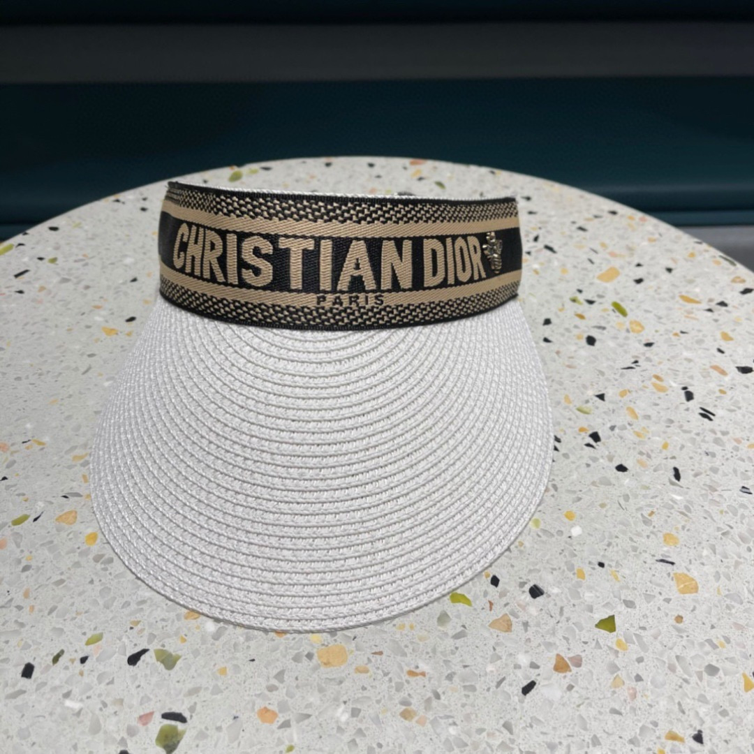  迪奥Dior 原单空顶草帽鸭舌帽，个性大牌范，重工定制，遮阳防晒帽