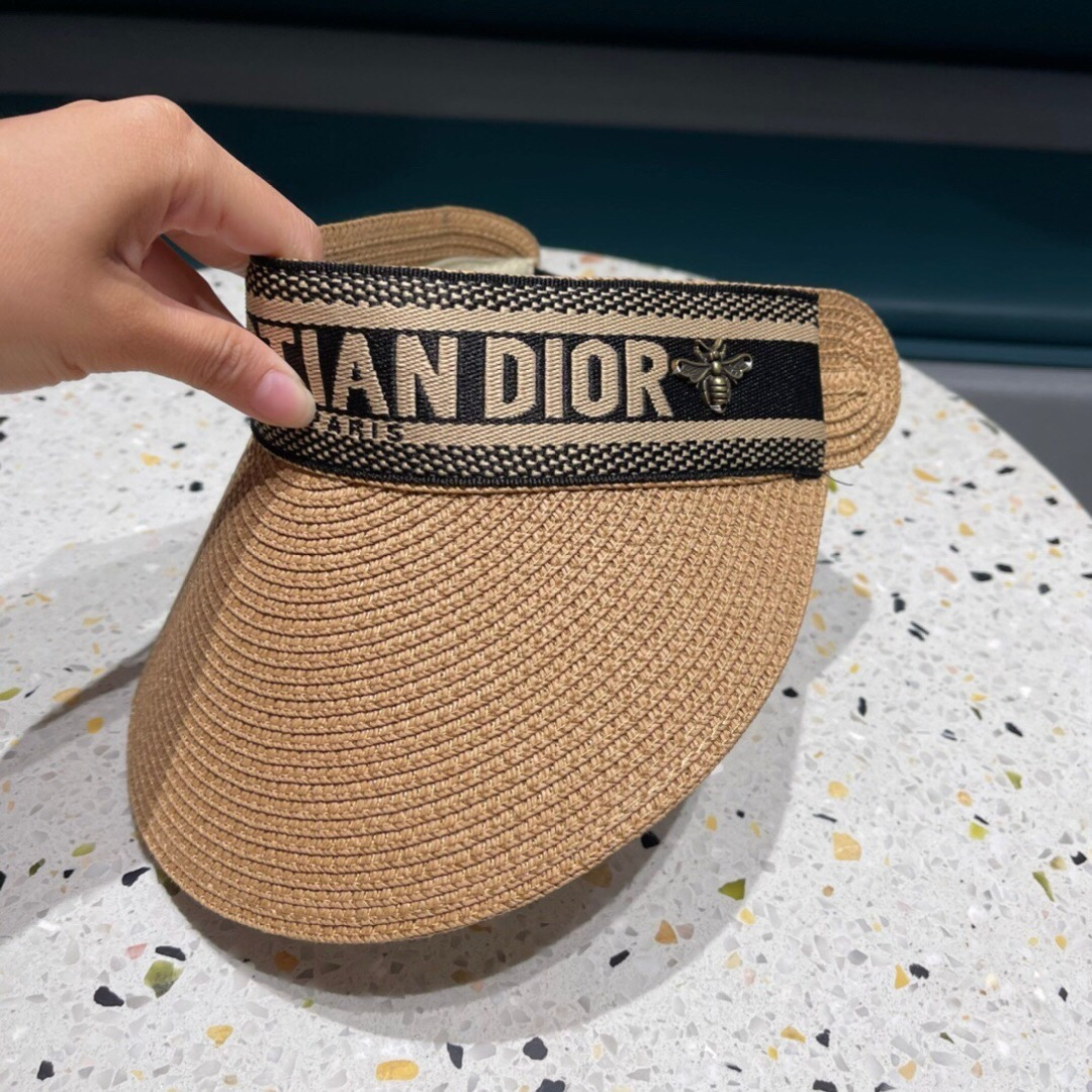  迪奥Dior 原单空顶草帽鸭舌帽，个性大牌范，重工定制，遮阳防晒帽