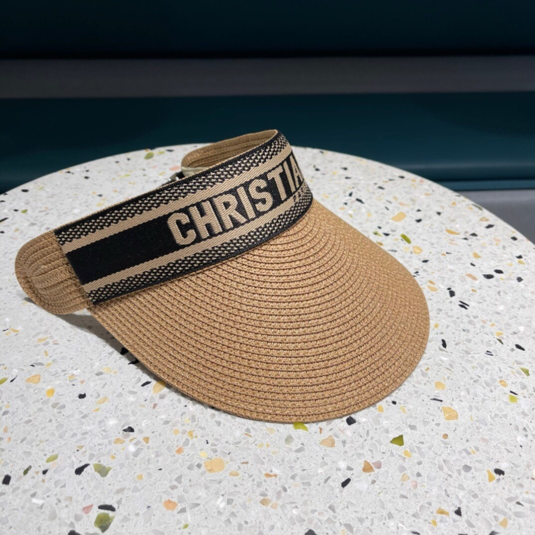  迪奥Dior 原单空顶草帽鸭舌帽，个性大牌范，重工定制，遮阳防晒帽