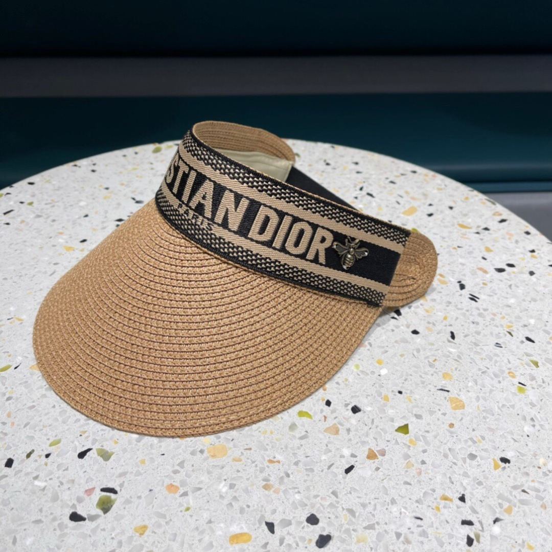  迪奥Dior 原单空顶草帽鸭舌帽，个性大牌范，重工定制，遮阳防晒帽