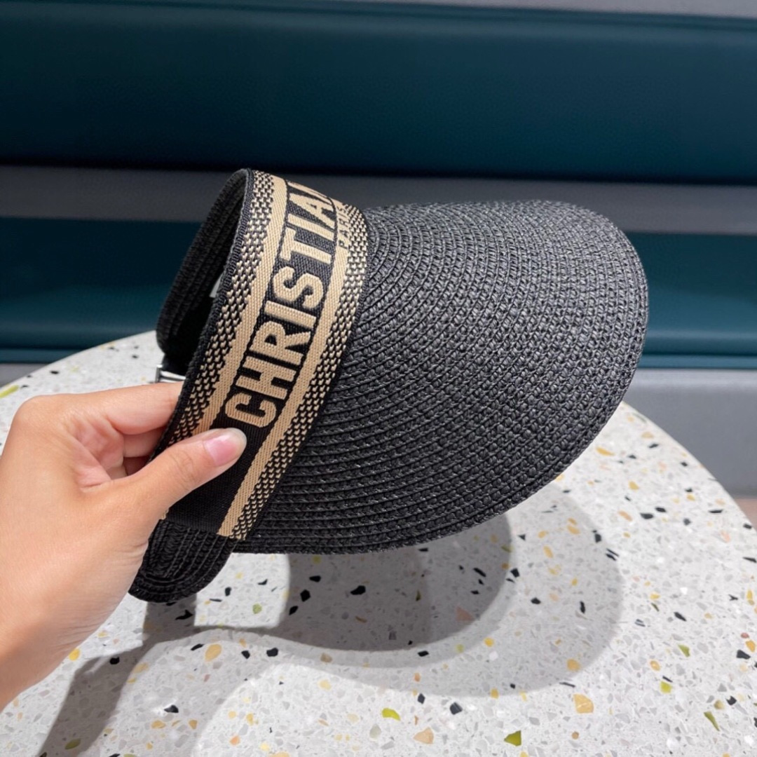  迪奥Dior 原单空顶草帽鸭舌帽，个性大牌范，重工定制，遮阳防晒帽