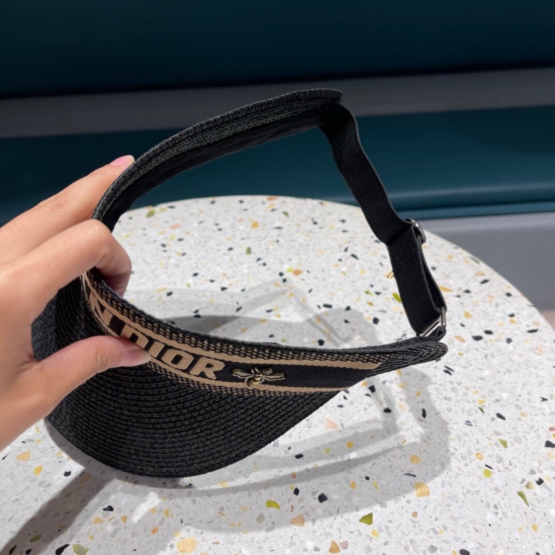  迪奥Dior 原单空顶草帽鸭舌帽，个性大牌范，重工定制，遮阳防晒帽