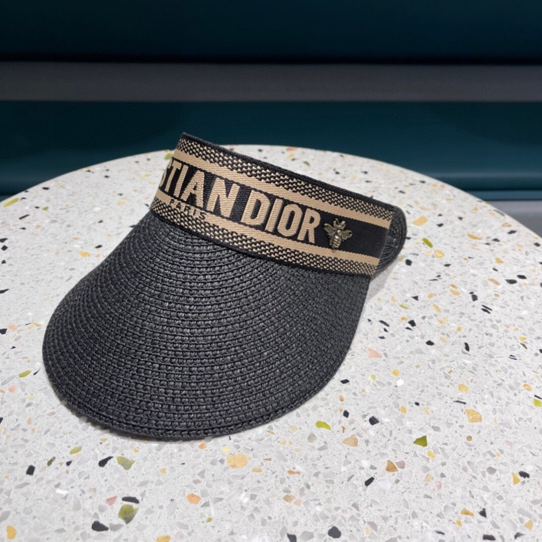  迪奥Dior 原单空顶草帽鸭舌帽，个性大牌范，重工定制，遮阳防晒帽