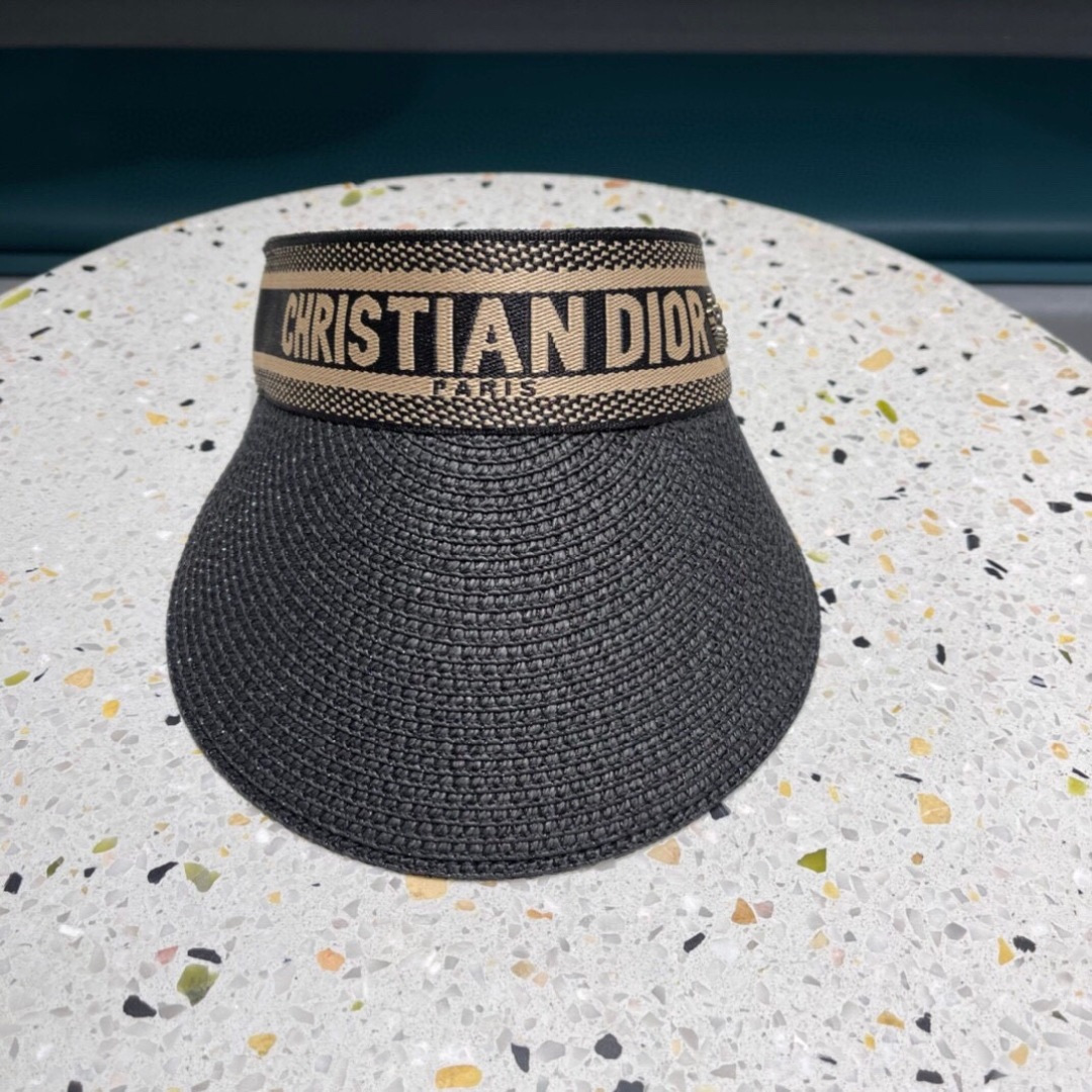  迪奥Dior 原单空顶草帽鸭舌帽，个性大牌范，重工定制，遮阳防晒帽