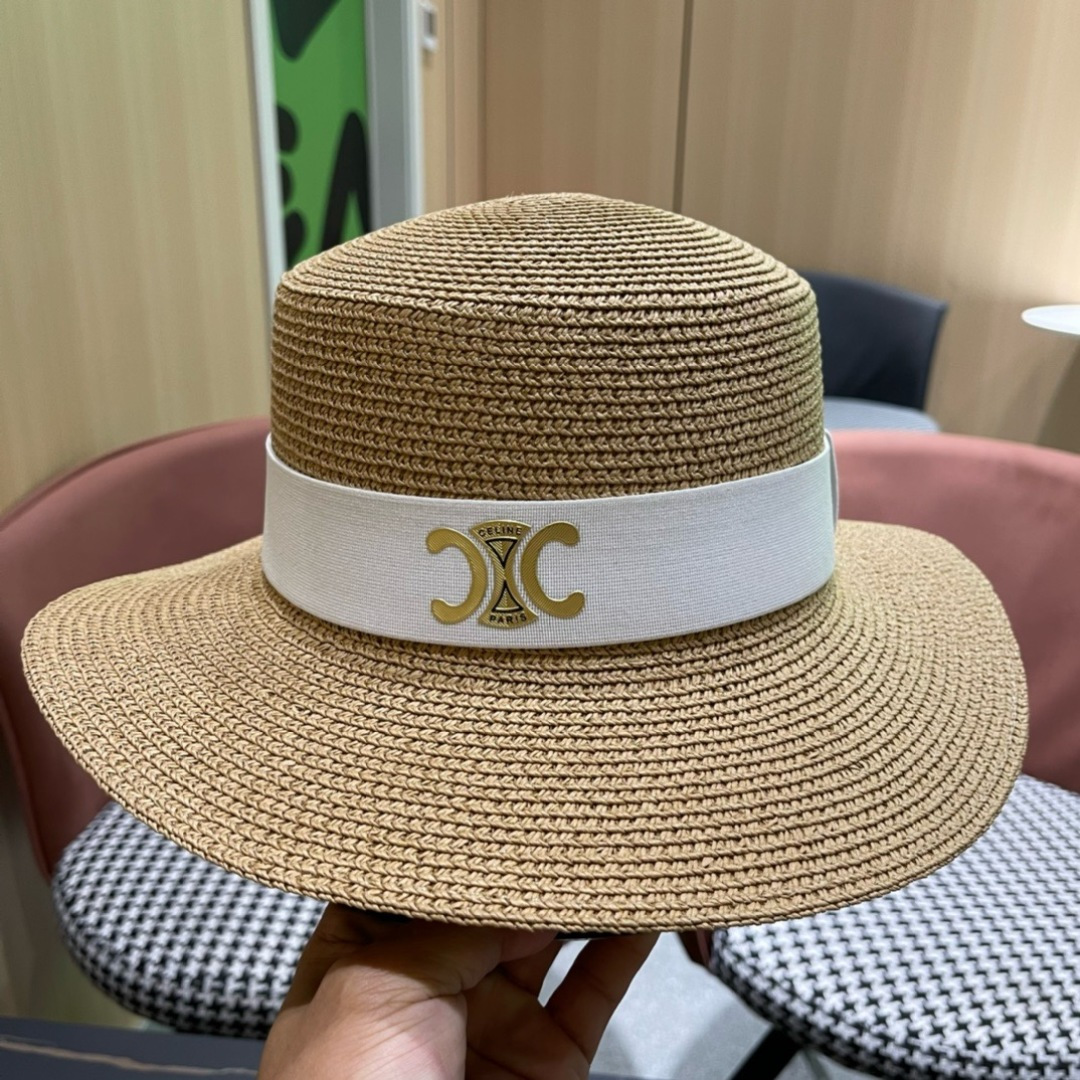 【CELINE赛琳】2025新款大牌简约草帽  夏天海边首选～材质升级手工定制，质感满分