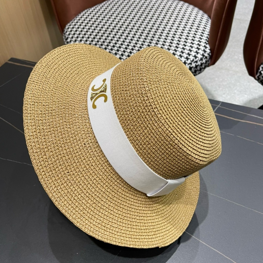 【CELINE赛琳】2025新款大牌简约草帽  夏天海边首选～材质升级手工定制，质感满分