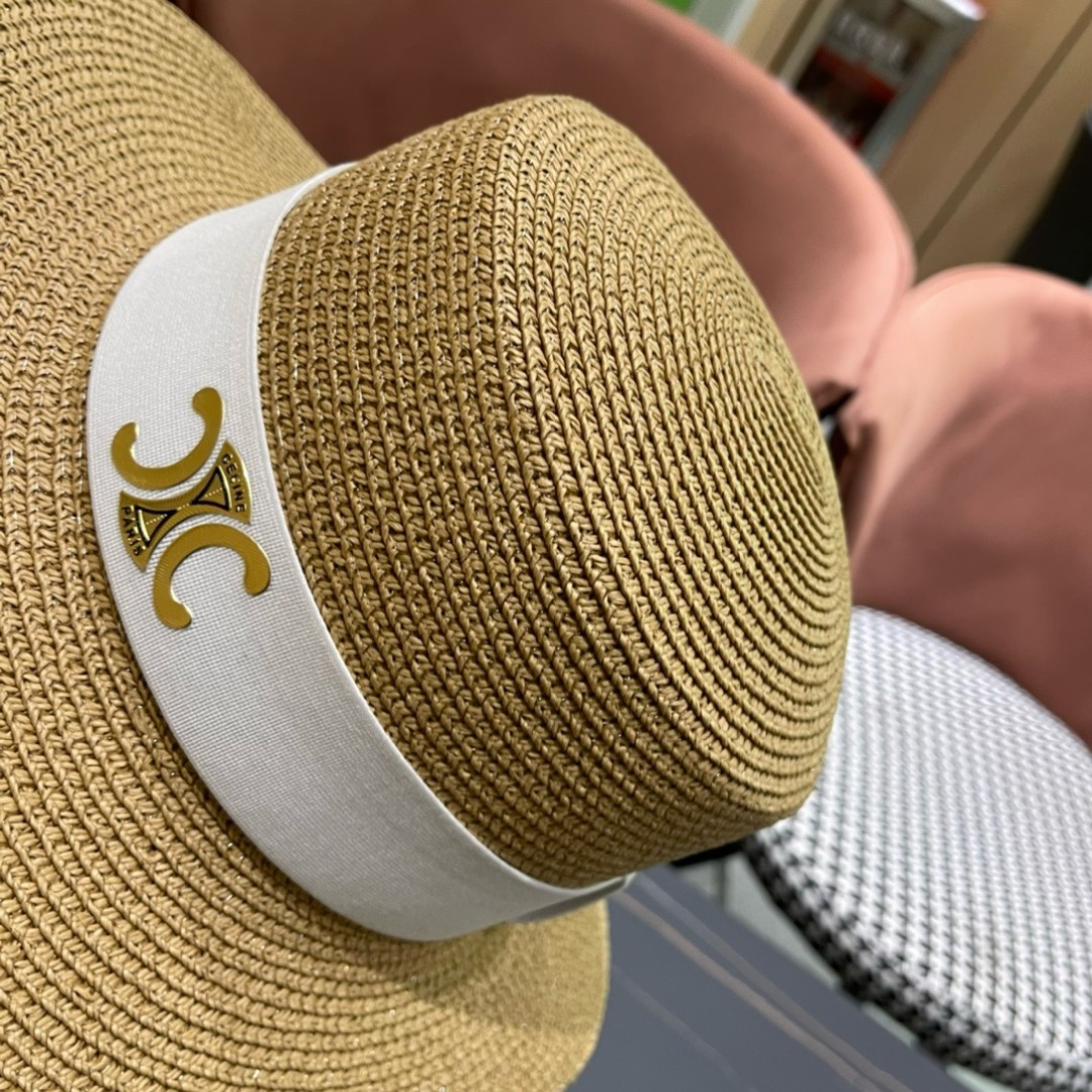 【CELINE赛琳】2025新款大牌简约草帽  夏天海边首选～材质升级手工定制，质感满分