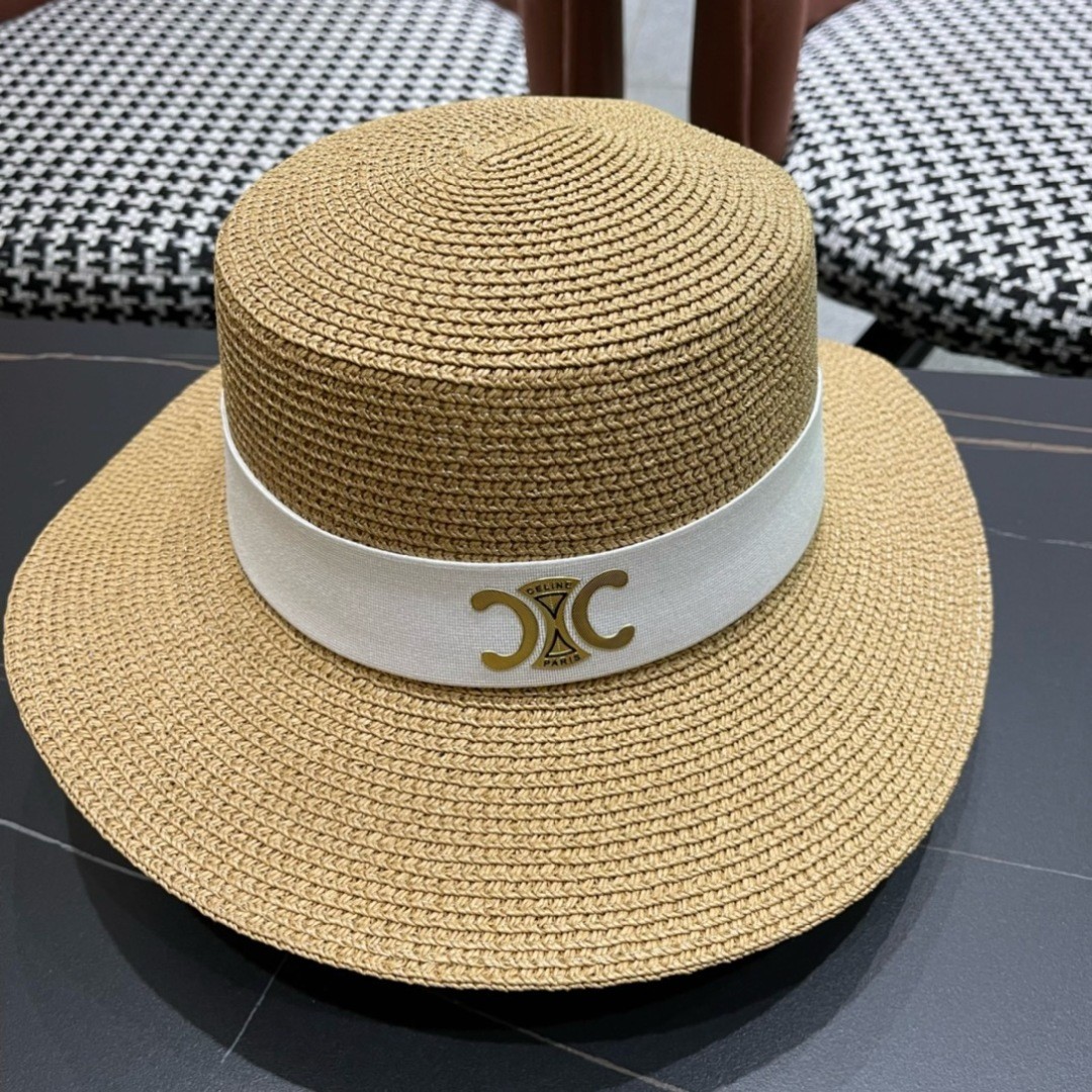【CELINE赛琳】2025新款大牌简约草帽  夏天海边首选～材质升级手工定制，质感满分