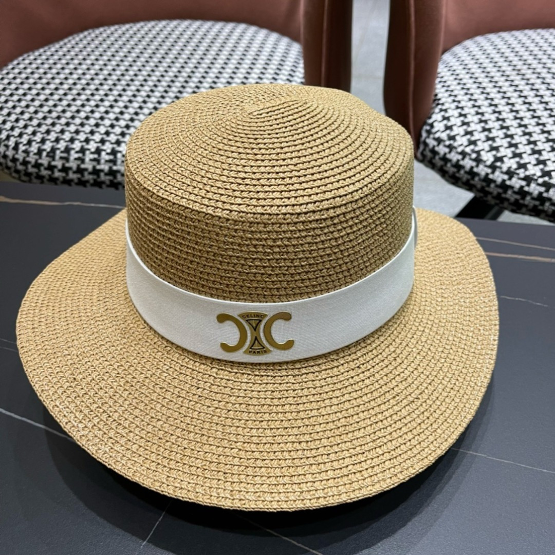 【CELINE赛琳】2025新款大牌简约草帽  夏天海边首选～材质升级手工定制，质感满分
