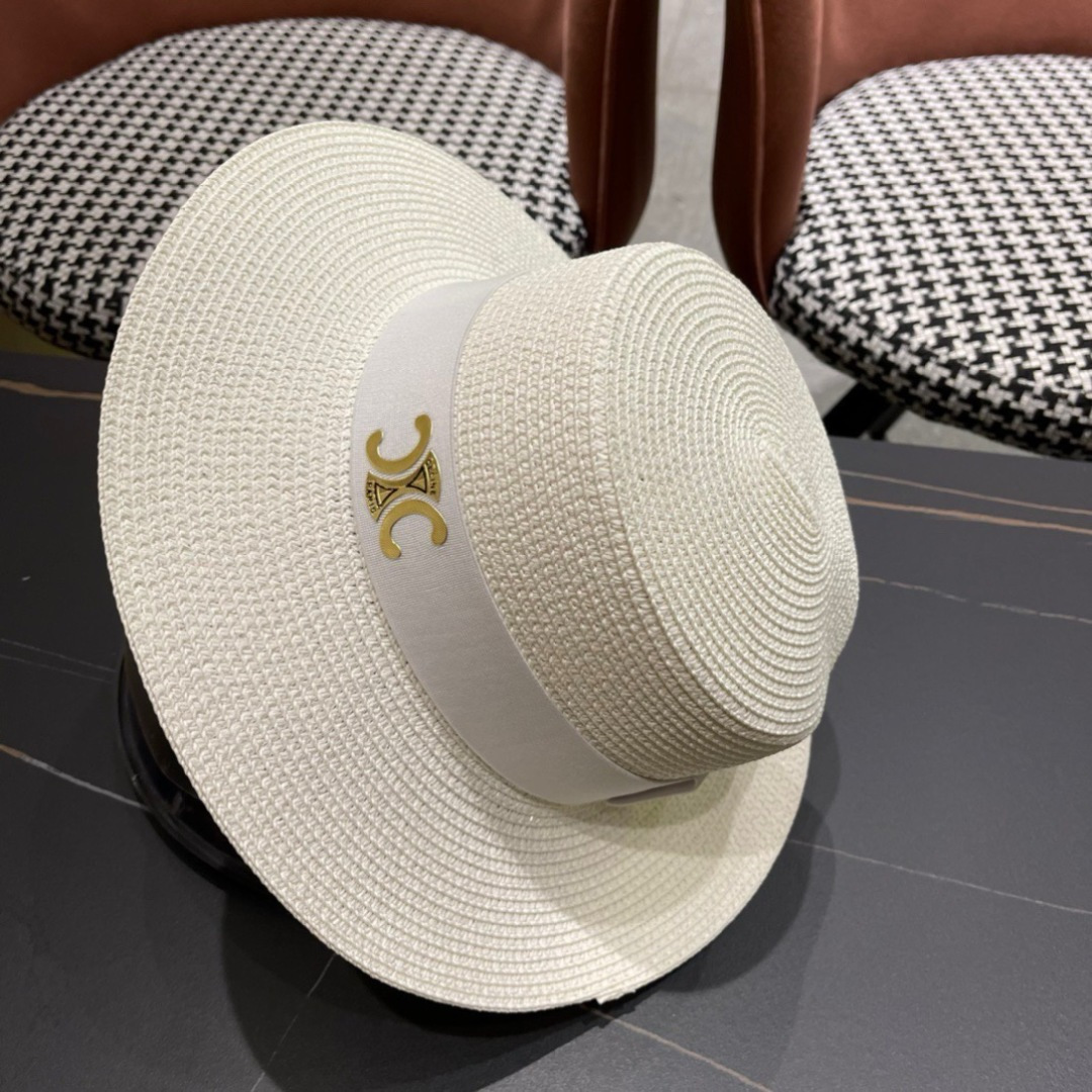 【CELINE赛琳】2025新款大牌简约草帽  夏天海边首选～材质升级手工定制，质感满分