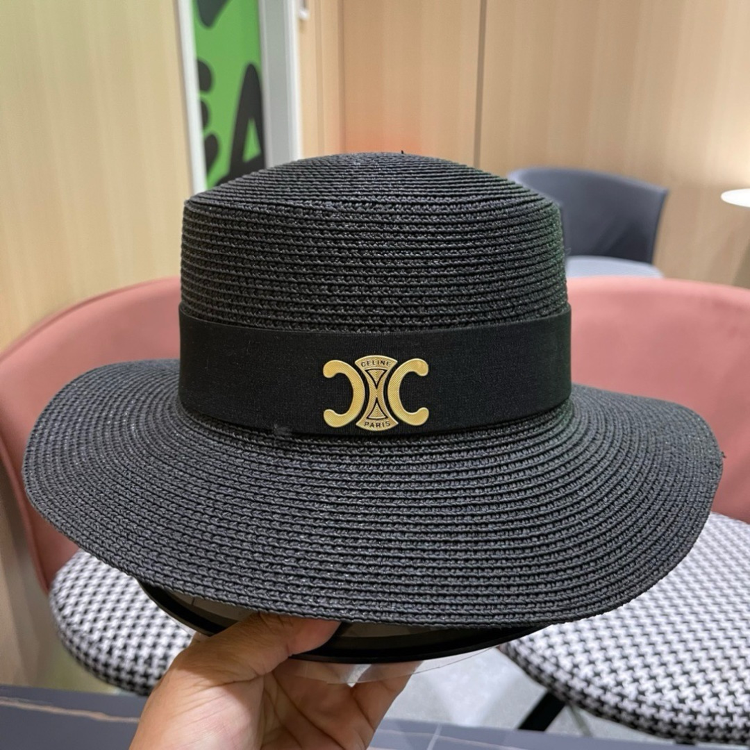 【CELINE赛琳】2025新款大牌简约草帽  夏天海边首选～材质升级手工定制，质感满分