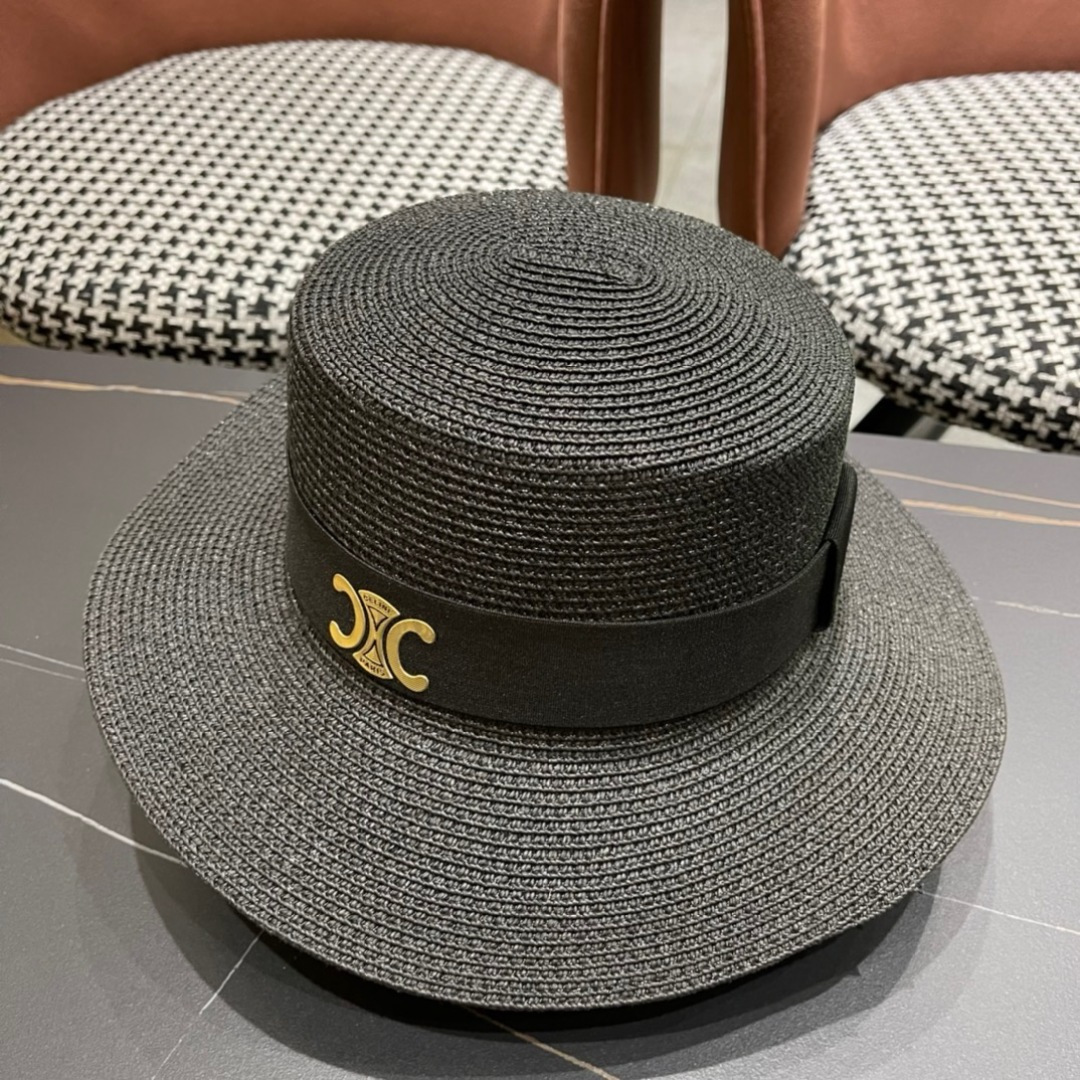 【CELINE赛琳】2025新款大牌简约草帽  夏天海边首选～材质升级手工定制，质感满分