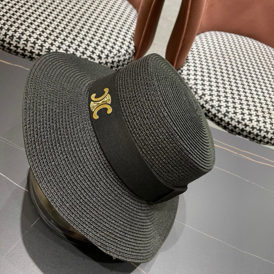 【CELINE赛琳】2025新款大牌简约草帽  夏天海边首选～材质升级手工定制，质感满分