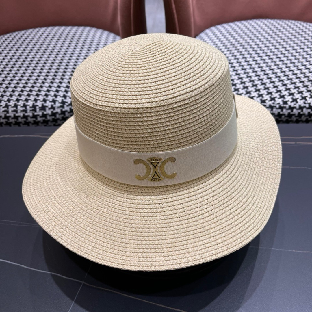 【CELINE赛琳】2025新款大牌简约草帽  夏天海边首选～材质升级手工定制，质感满分