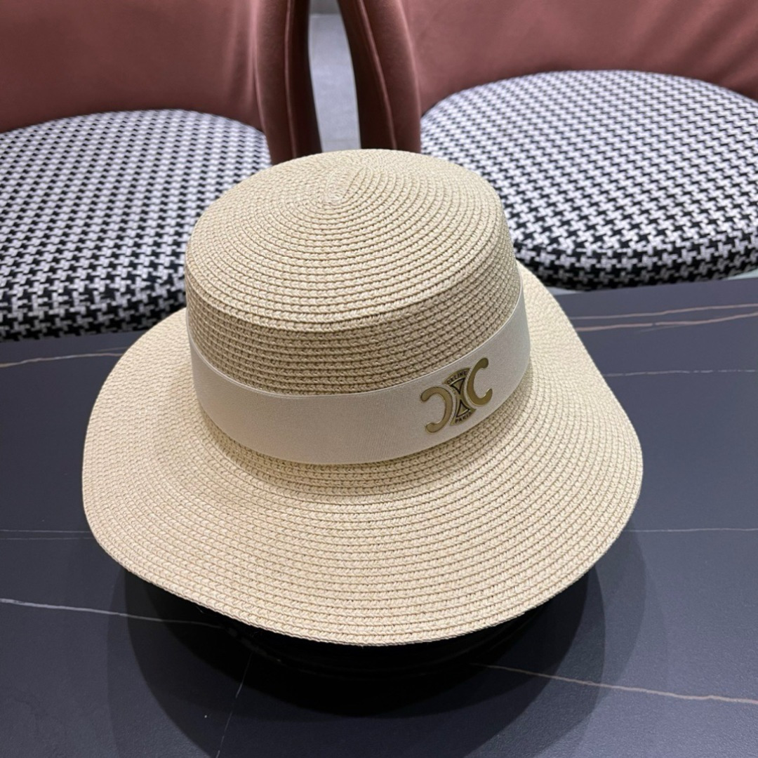 【CELINE赛琳】2025新款大牌简约草帽  夏天海边首选～材质升级手工定制，质感满分