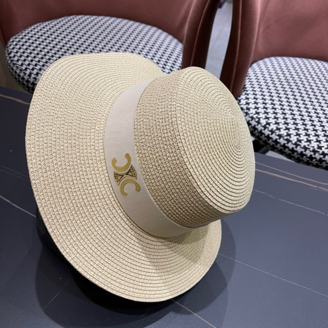 【CELINE赛琳】2025新款大牌简约草帽  夏天海边首选～材质升级手工定制，质感满分