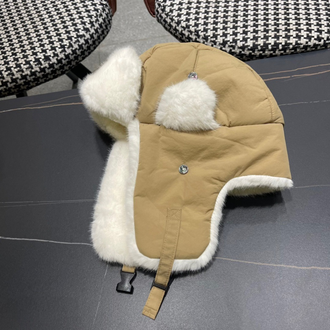  moncler蒙口新款冬加绒保暖护耳雷锋女士棉帽冬天防风寒套头帽子滑雪东北加厚骑行帽