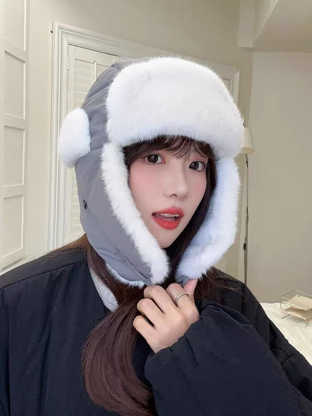  moncler蒙口新款冬加绒保暖护耳雷锋女士棉帽冬天防风寒套头帽子滑雪东北加厚骑行帽